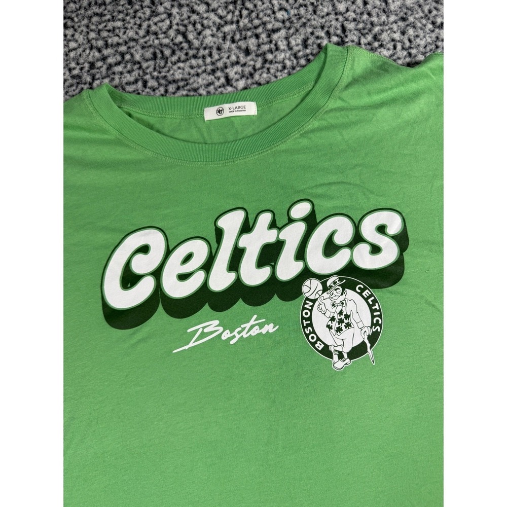 47 Brand Boston Celtics Basketball Green Graphic T Shirt Womens X Large NWT